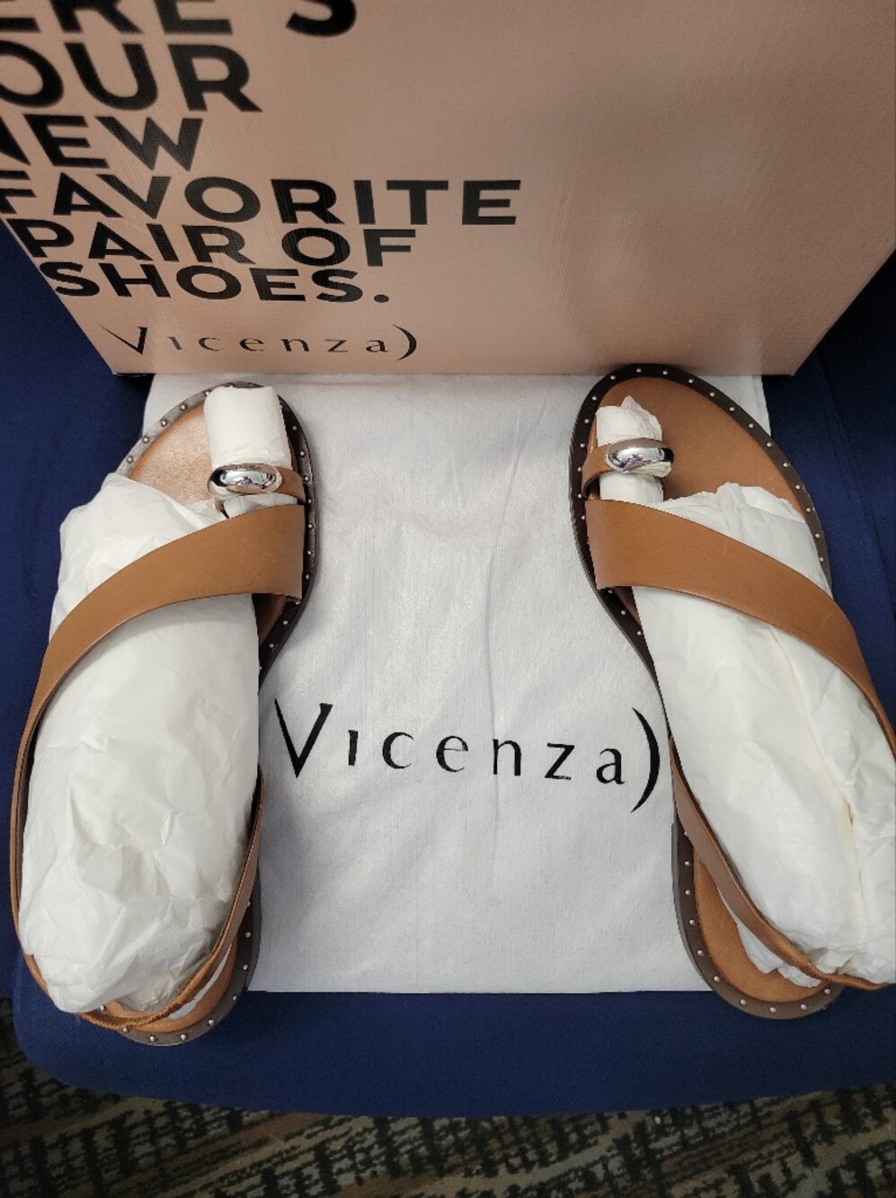 Free People Vicenza Women's Tan Leather Slide Sandals